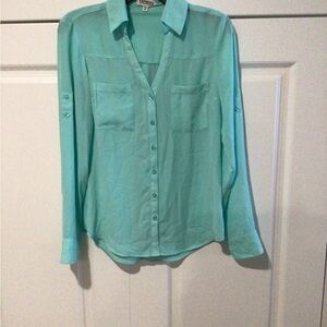 Express Light Blue Button-Down Shirt